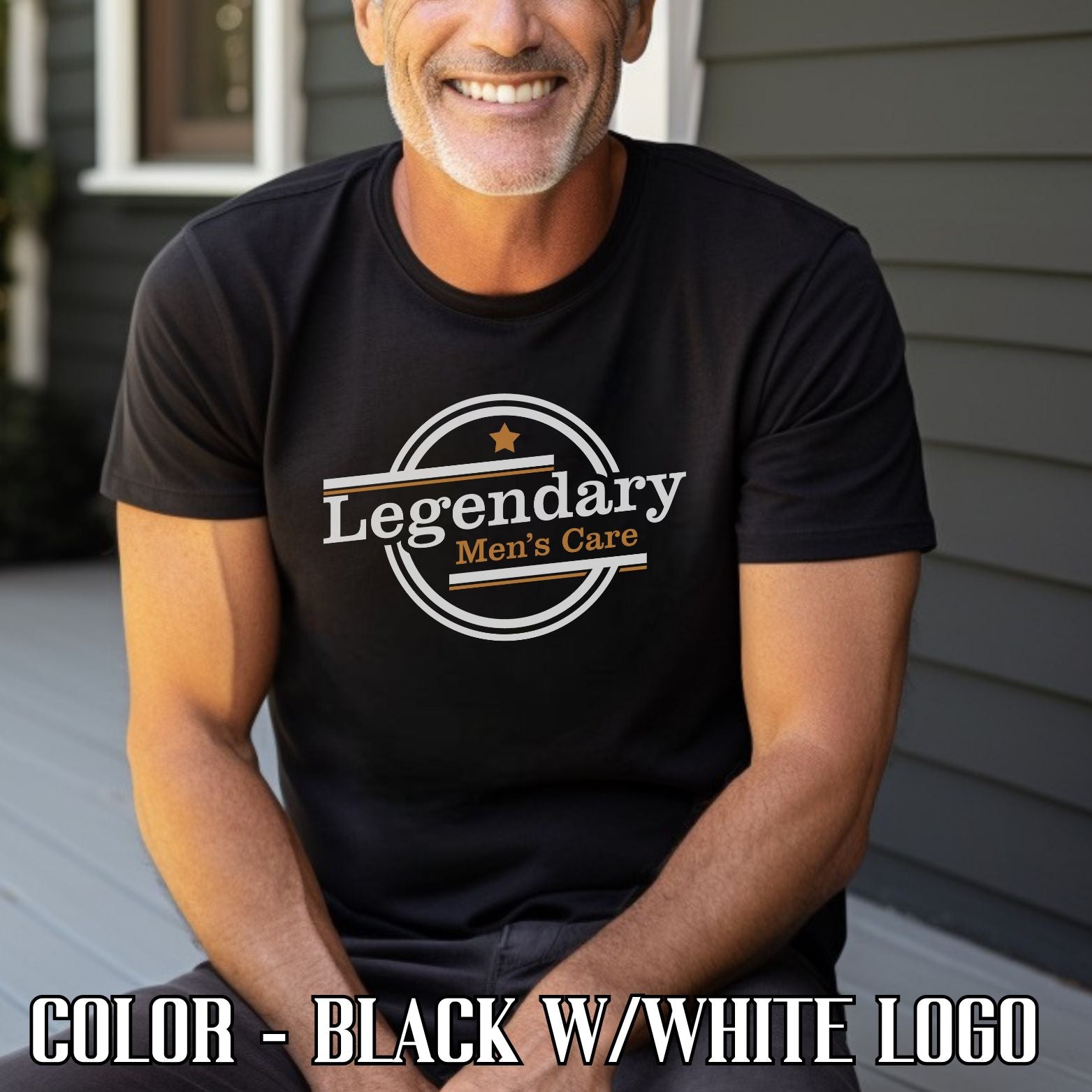 Legendary Men's Care T-shirt Black with white logo