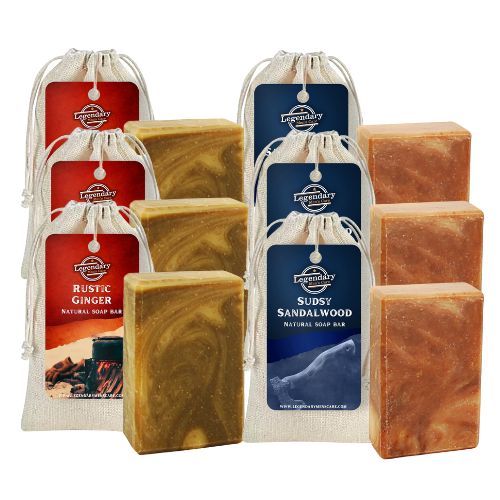 3x Rustic Gingers, 3x Sudsy Sandalwood soap pack