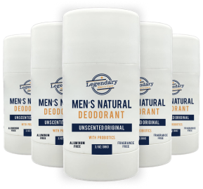 5 Sticks of Men's Natural Deodorant.