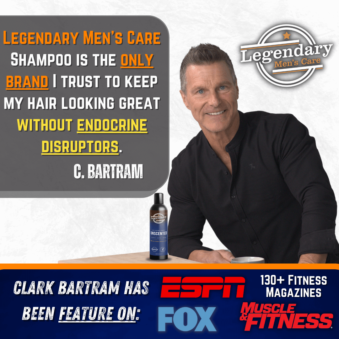 Clark Bartram on trust Legendary Men's Care shampoo to protect his hair and hormones.