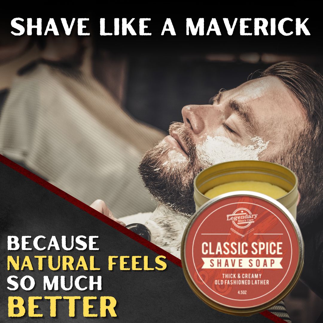 Why natural shave soap is better for men than shaving cream. No chemical additives or endocrine disruptors that lower testosterone. Made with natural sustainable ingredients.