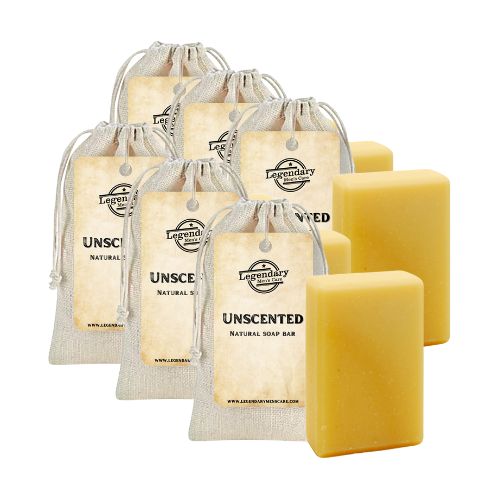 Legendary Men's Care Unscented aloe natural cold processed men's soap 6 pack